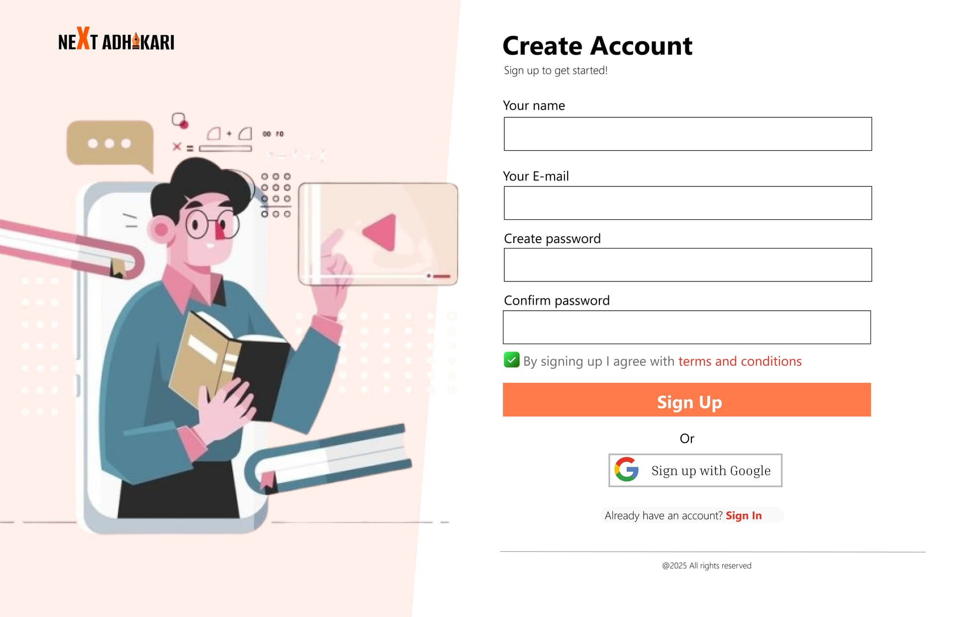 Sign In & Set Your Goal — Start Your Journey